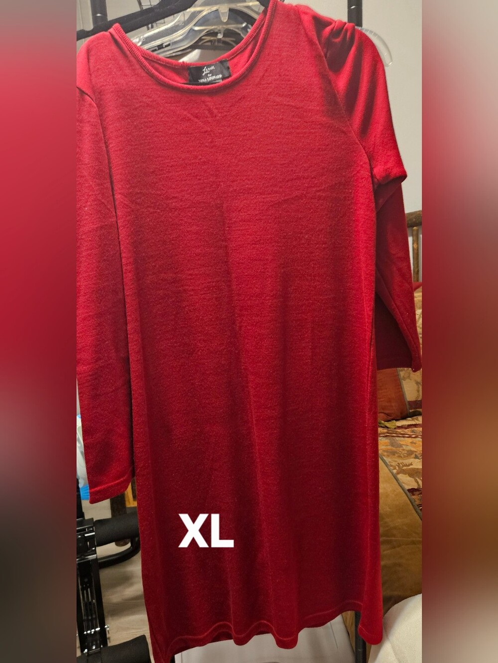 Classic Red XL Dress With Pull Over Shawl